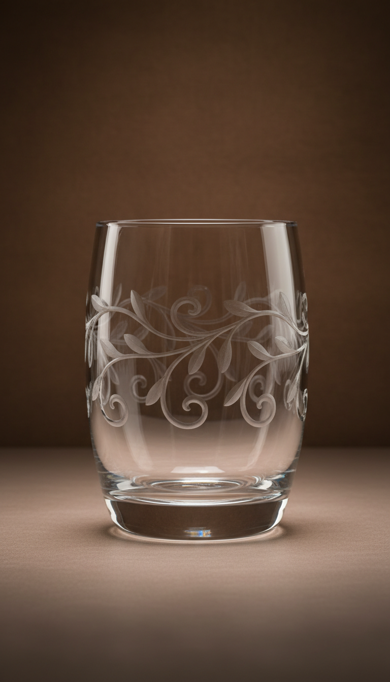 Custom engraved glass drinkware