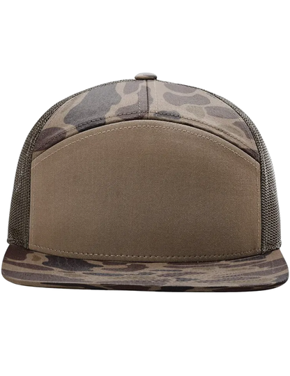 Personalized 7-panel hat, back view