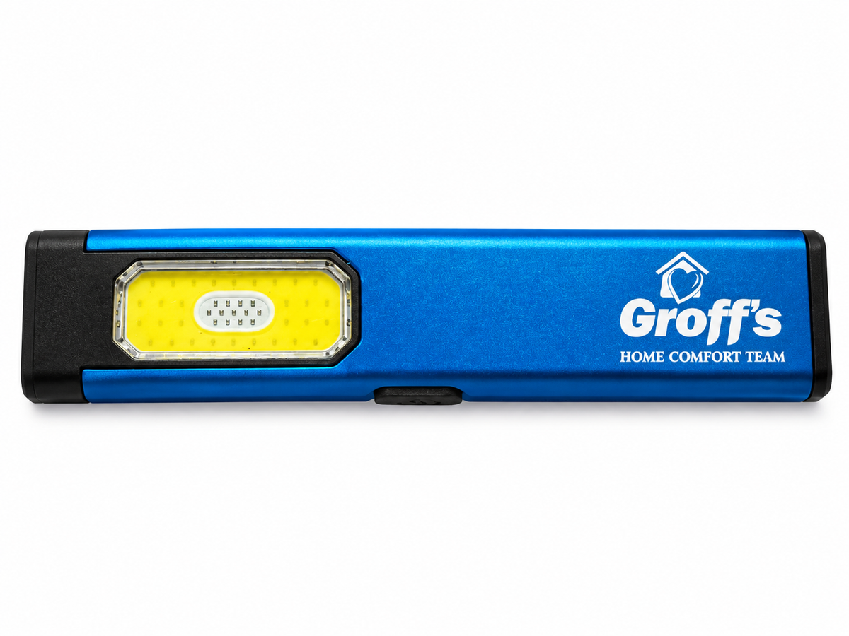 Custom flat LED flashlight with magnetic base