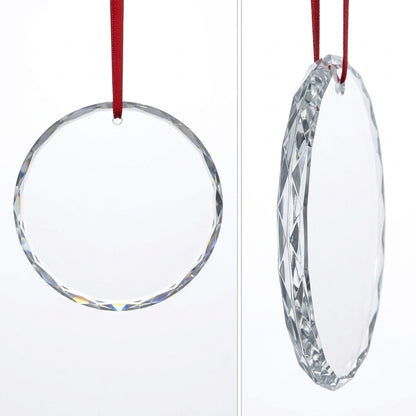 Engraved glass holiday ornament