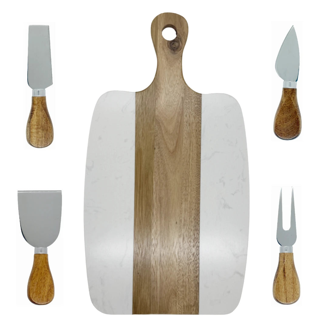 Personalized serving board with utensils